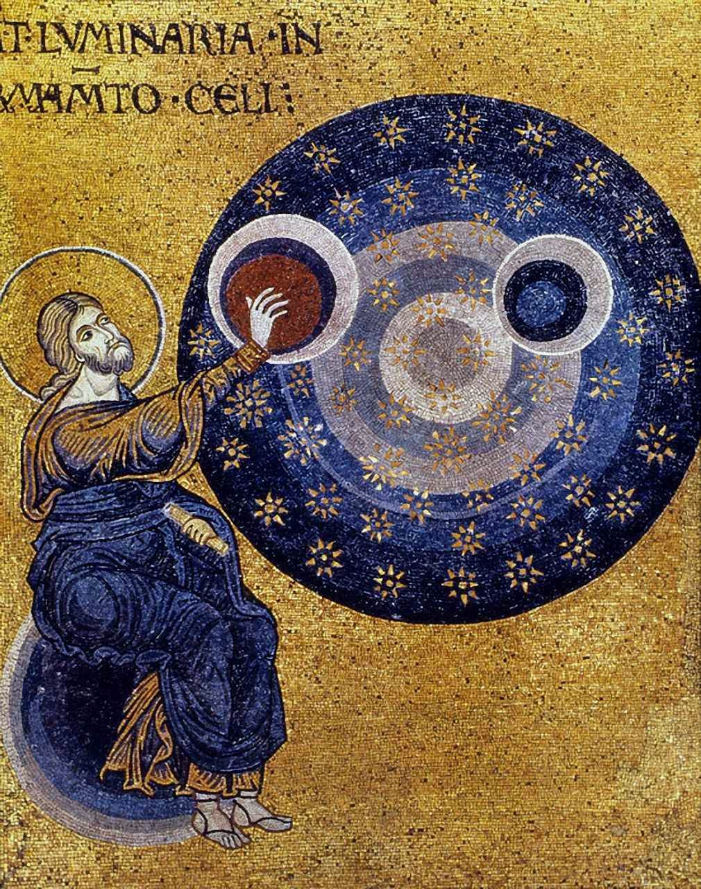 Fenômenos como o identificado pela NASA postulam a existência de um Deus que criou o mundo com infinita sabedoria e o governa com insondável poder. Mosaico siciliano do século XII