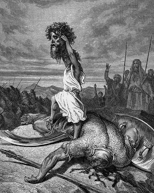 Davi exibe a cabeça de Golias. Gustave Doré, séc.XIX